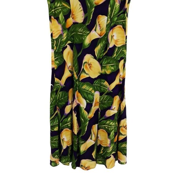 Vtg 80's Hilo Hattie Dress Hawaiian Sleeveless Shift Calla Lily Purple Sz XS - Picture 3 of 9